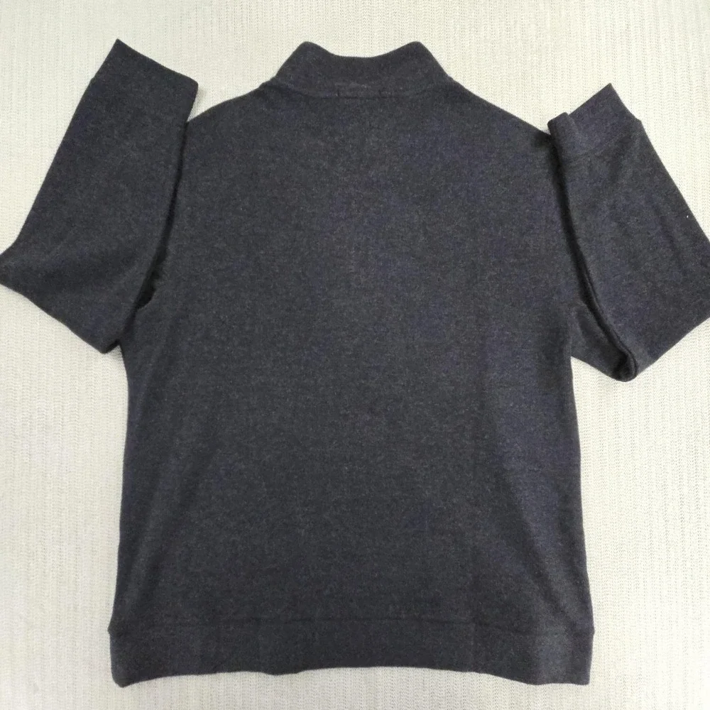 Banana Republic‎ Sweater Mens 2XL Gray 1/4 Zip Mock Neck Knit Pullover Casual